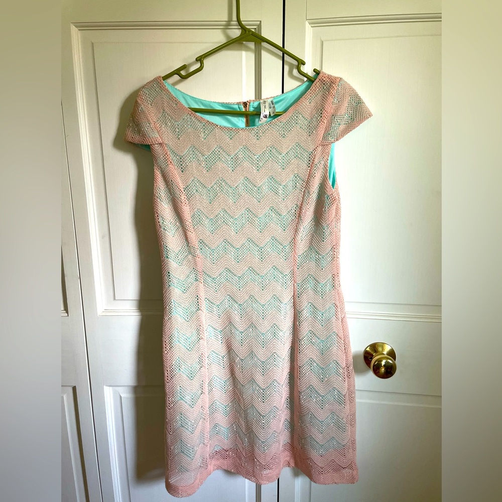 Pink Owl Crochet Lace Dress size L